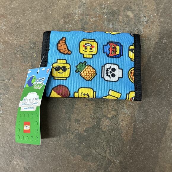 Lego Legoland Genuine Wallet Heads Blocks NWT Tri Fold Blue - Picture 5 of 5